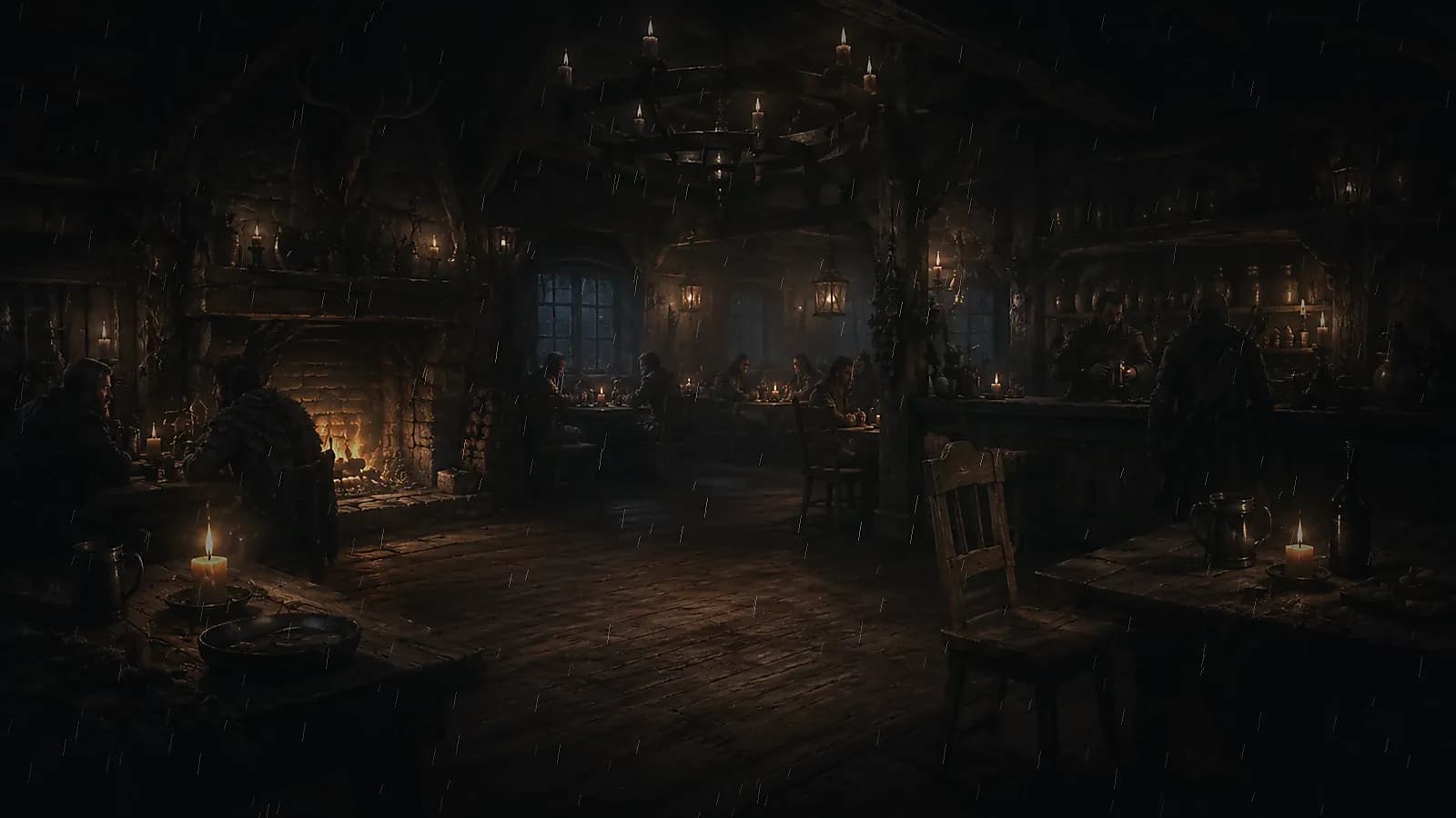 The Lantern Tavern during a storm